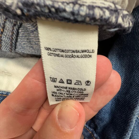 Free People High Rise Straight Jeans 28 Raw Cut Hem 100% Cotton Y2K Vibe - Picture 8 of 8